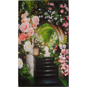 Blooming Pink Roses Multicolor Wall Art