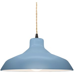Radiance 1 Light 13.5 inch Sky Blue and Matte Black Pendant Ceiling Light