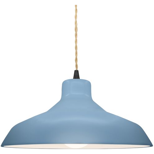 Radiance 1 Light 13.5 inch Sky Blue and Matte Black Pendant Ceiling Light