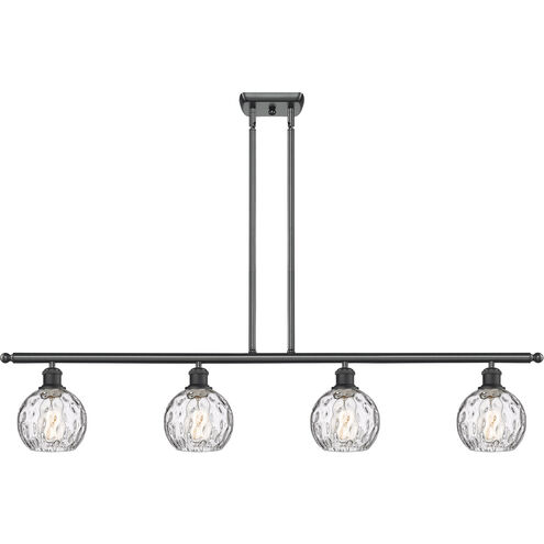 Ballston Athens Water Glass 4 Light 46 inch Matte Black Island Light Ceiling Light