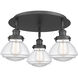 Olean 3 Light 18.25 inch Matte Black Flush Mount Ceiling Light in Clear