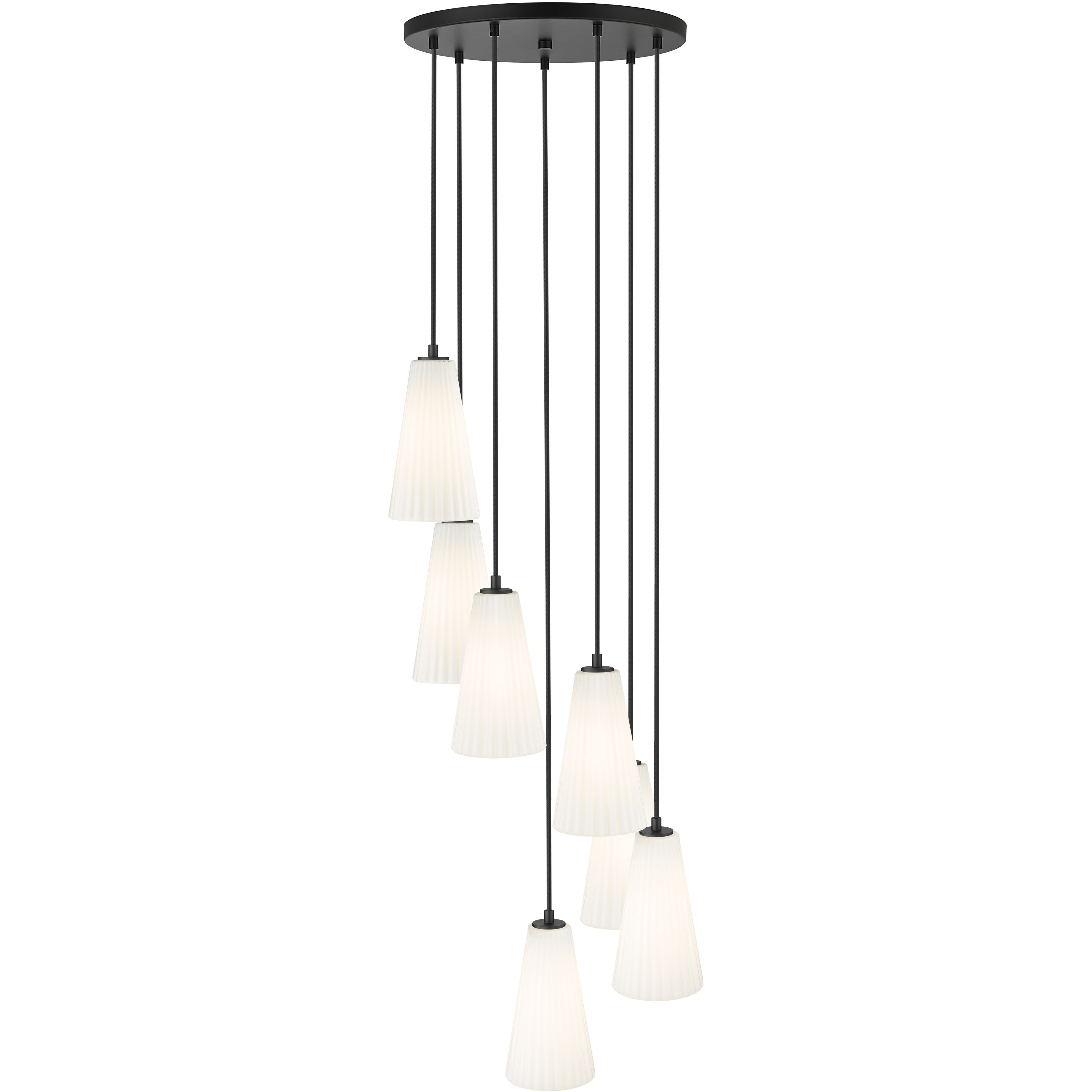 Farrell 7 Light 18 inch Matte Black Chandelier Ceiling Light