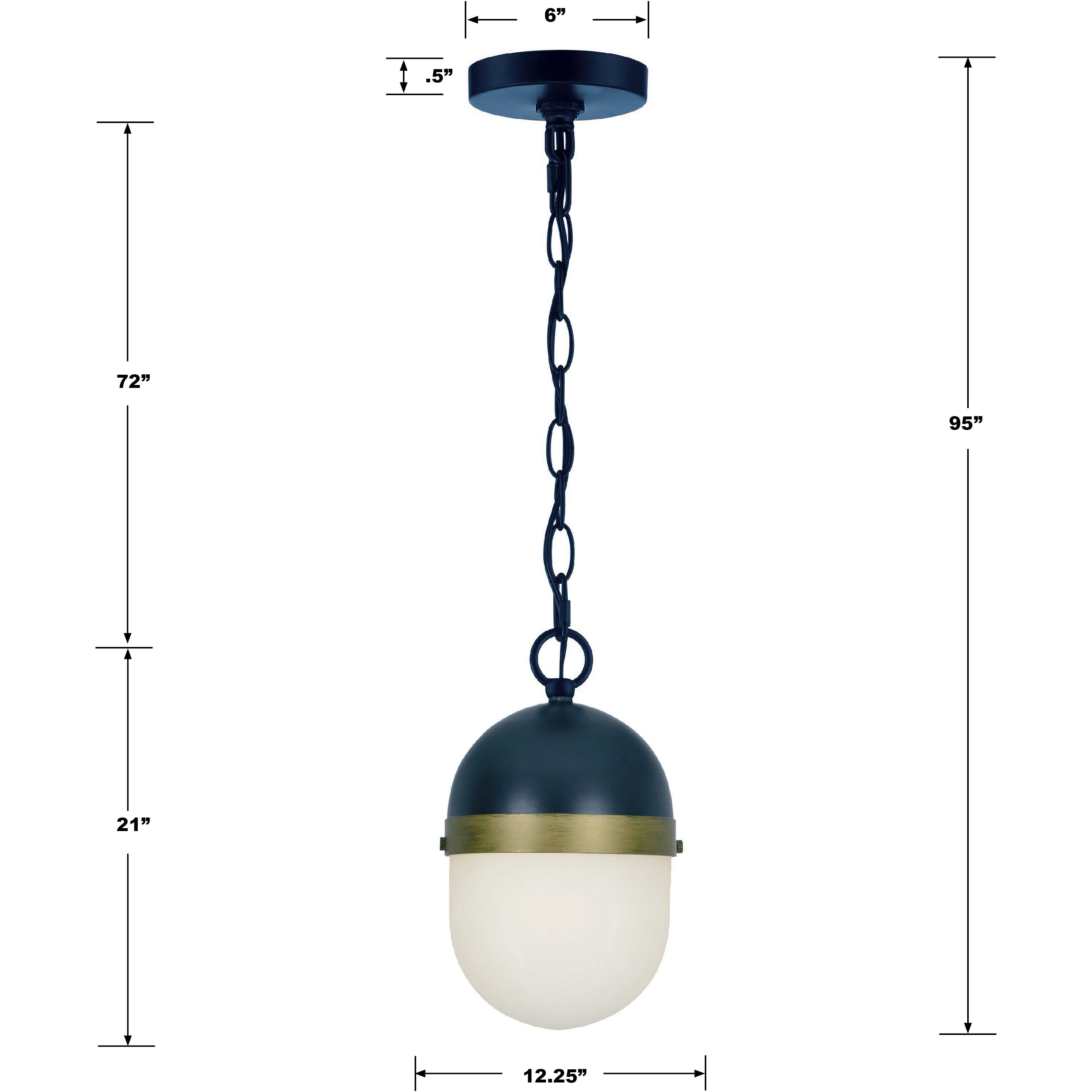 Capsule 3 Light 12.25 inch Matte Black/Textured Gold Outdoor Pendant, Brian Patrick Flynn