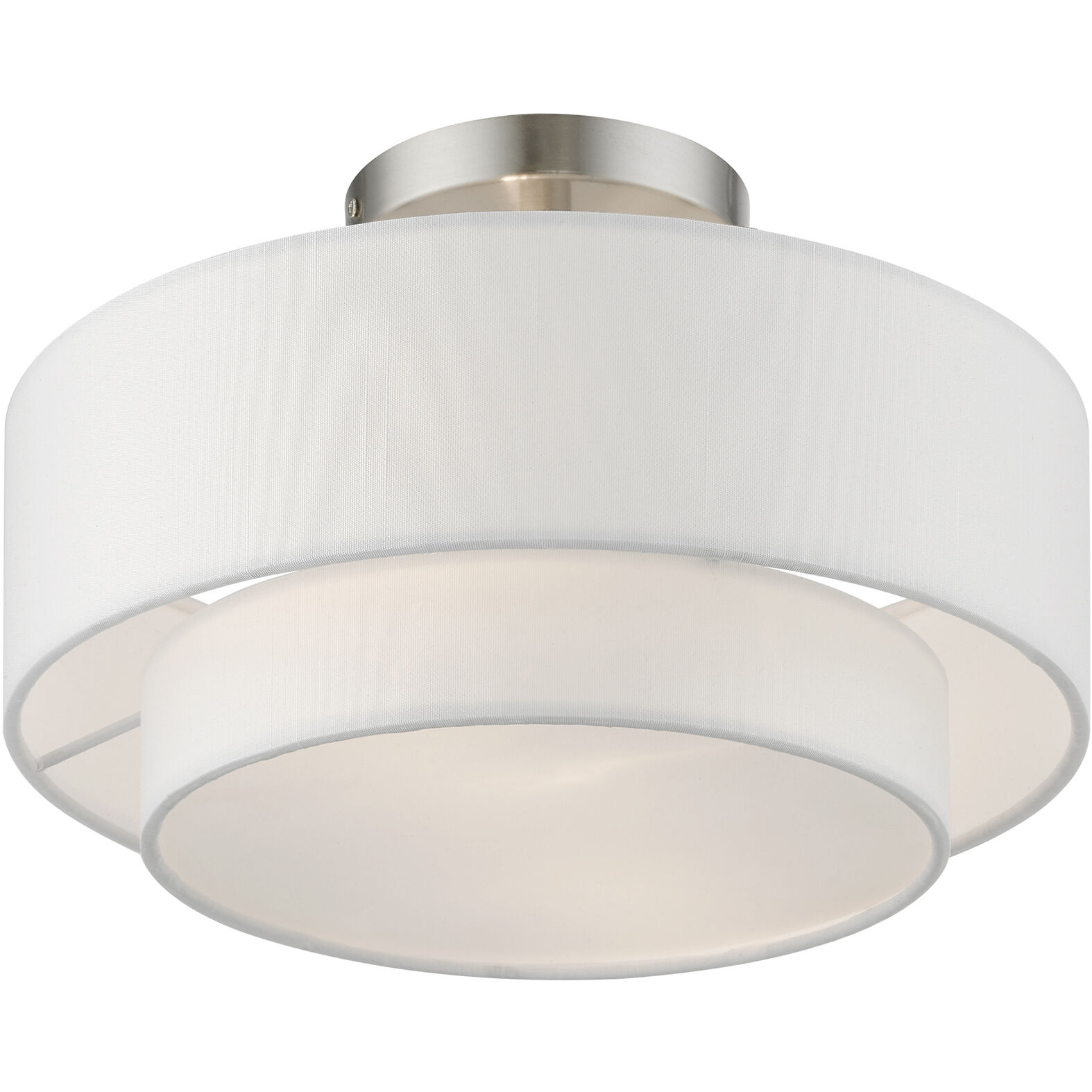 Meridian 2 Light 12 inch Brushed Nickel Semi-Flush Ceiling Light