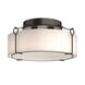 Bow 4 Light 19.6 inch Oil Rubbed Bronze Semi-Flush Ceiling Light in Opal, Large