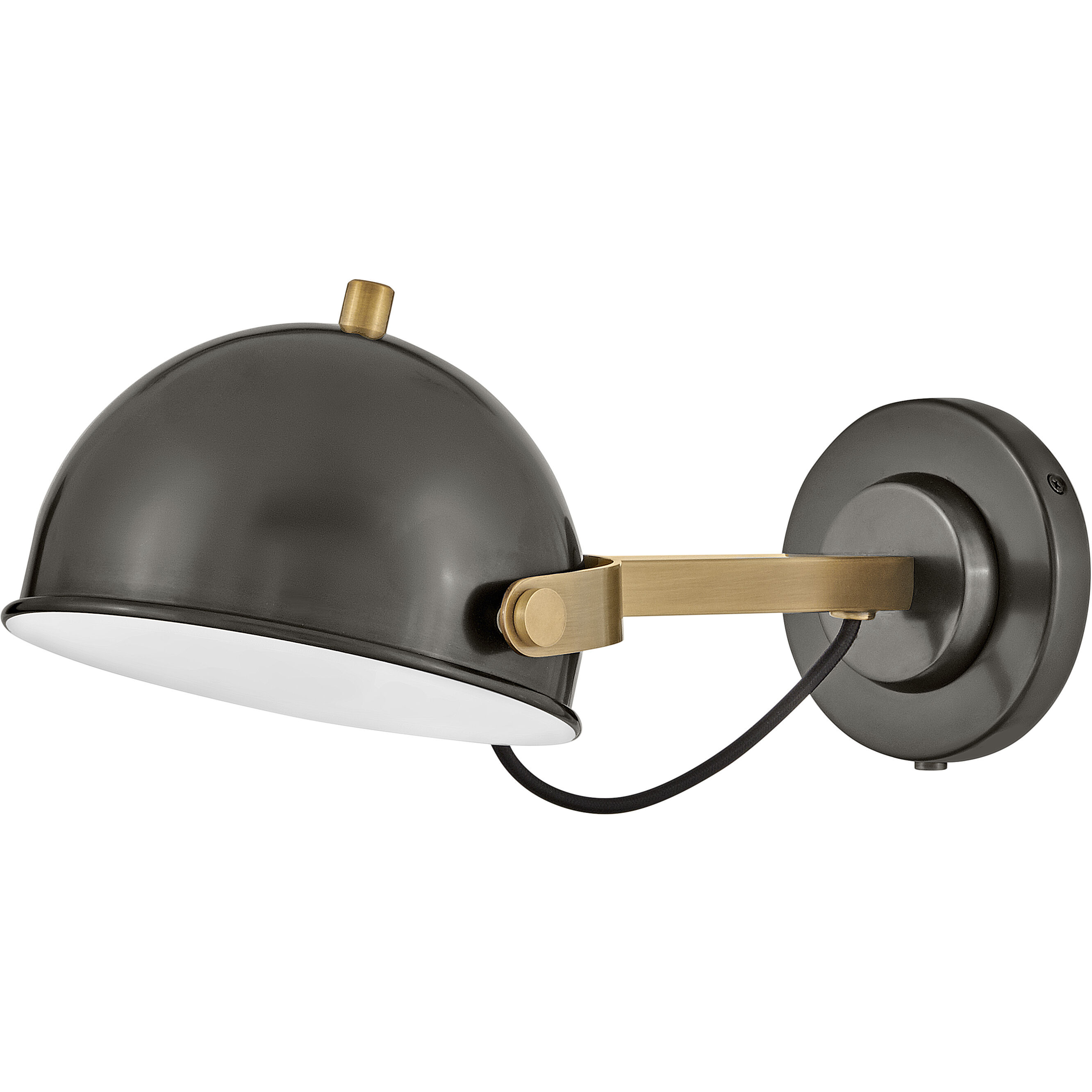 Spence 1 Light 7.25 inch Black Oxide with Heritage Brass Interior Wall Mount Wall Light