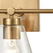 East Point 3 Light 24 inch Satin Brass Vanity Light Wall Light