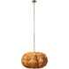 Clamshell 4 Light 27 inch Natural Wood Beads Chandelier Ceiling Light, Small