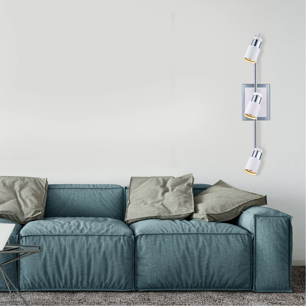 Davida 3 Light 120 Chrome and White Track Light Ceiling Light