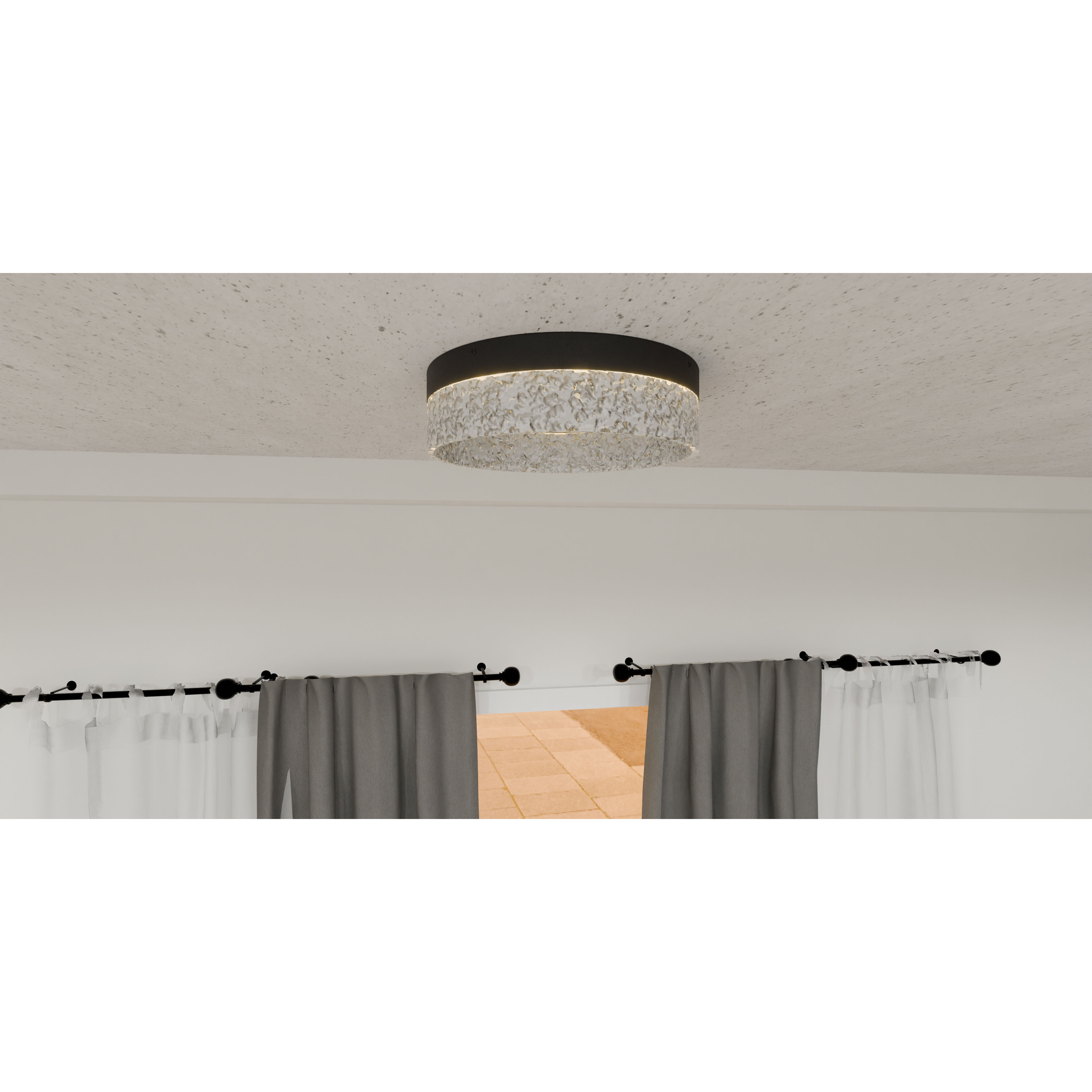 Vistaria LED 13.75 inch Matte Black Flush Mount Ceiling Light, Medium