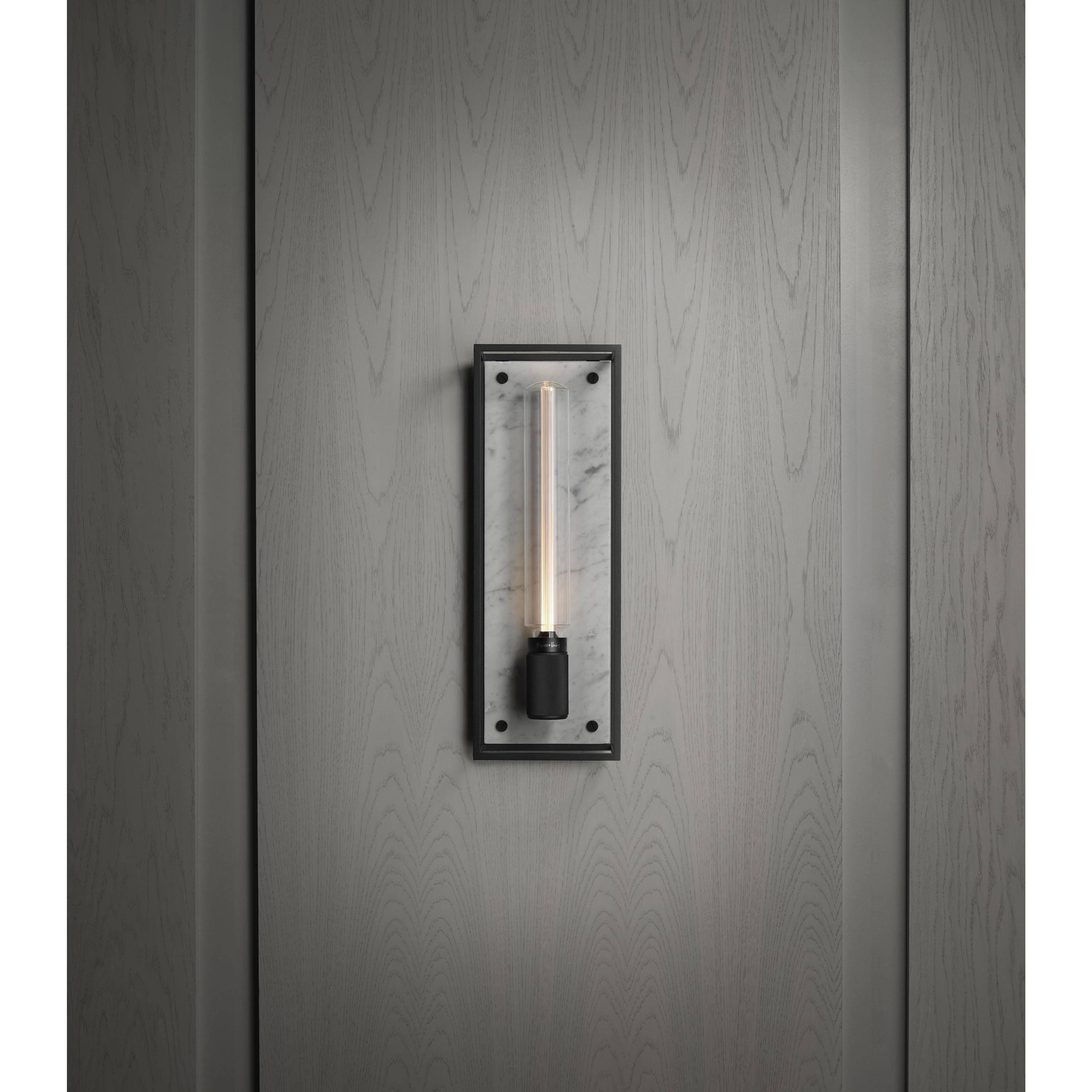 Caged Wall Light in White Marble