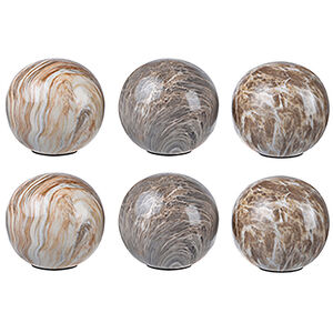 Marbleized Brown Decorative Balls