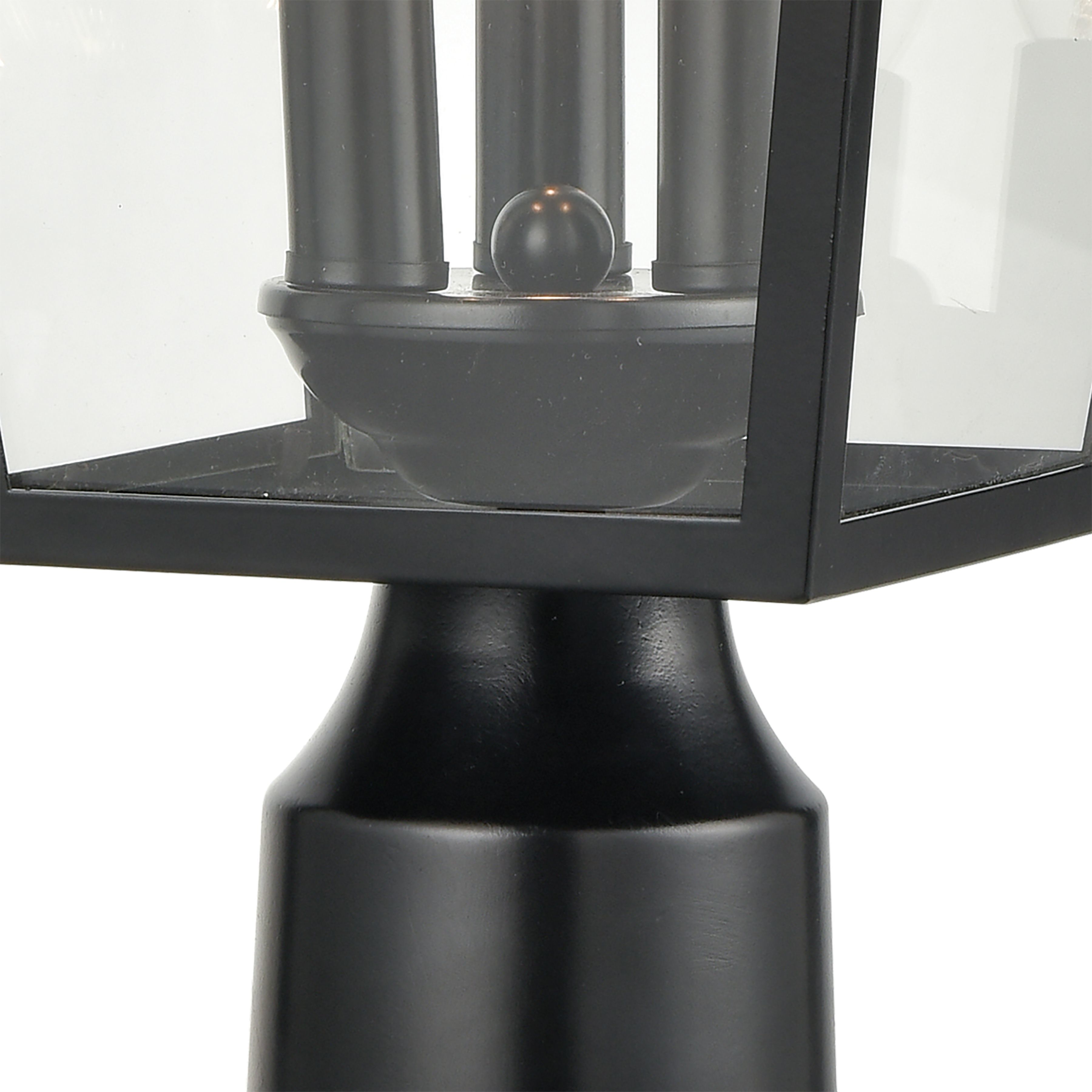 Main Street 3 Light 19 inch Black Outdoor Post Light
