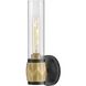 Ellison LED 5 inch Black with Heritage Brass Vanity Light Wall Light