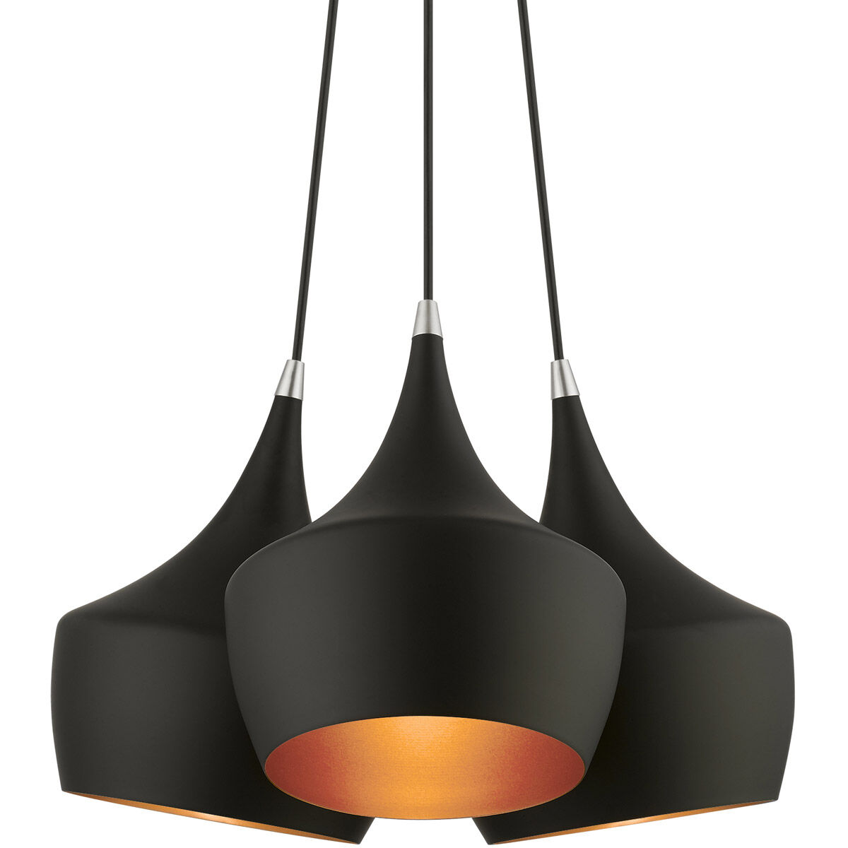 Waldorf 3 Light 20.5 inch Black Cluster Pendant Ceiling Light