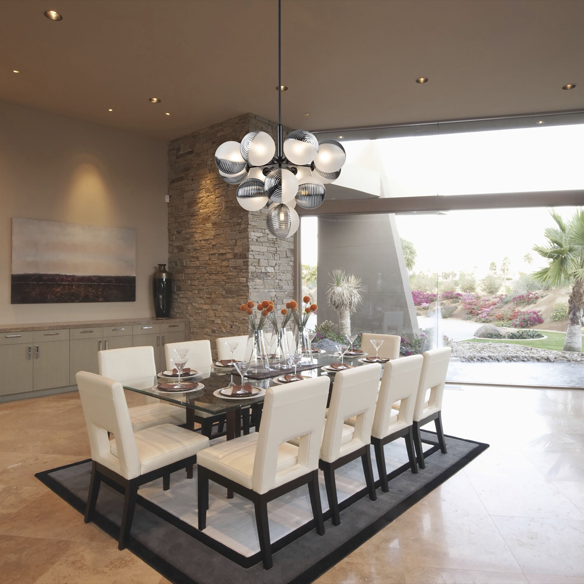 Bolla LED 24.5 inch Black Chandelier Ceiling Light