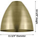 Ballston Dome 3 Light 39 inch Antique Brass Island Light Ceiling Light