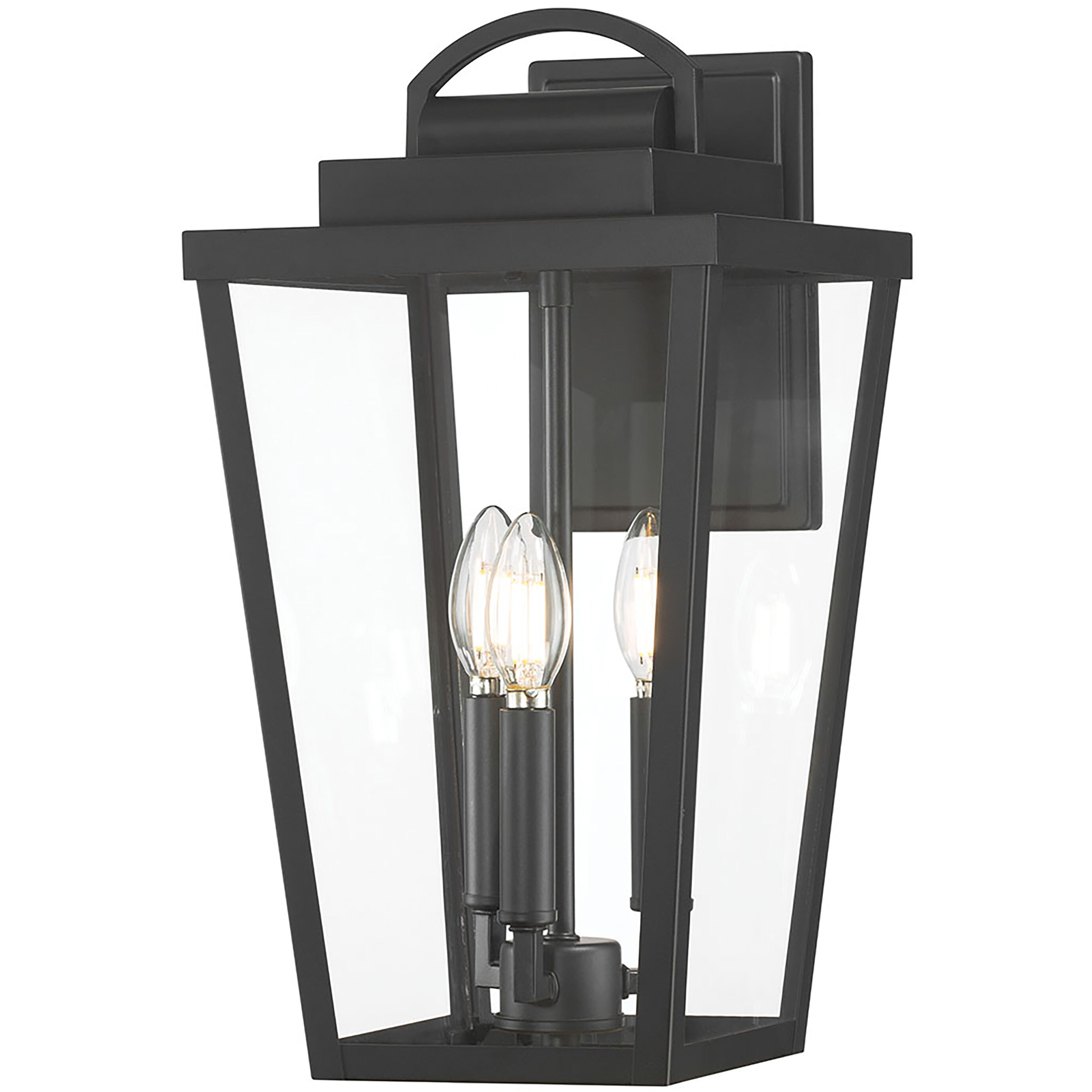 Brenwick 3 Light 17 inch Powder Coated Black Outdoor Wall Sconce