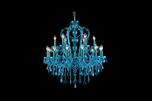 Ocean Drive 18 Light 34 inch Aqua Blue Crystal Chandelier Ceiling Light