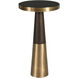 Fortier 22 X 12 inch Dark Espresso and Brushed Brass with Black Glass Accent Table