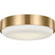 Richard June Aurelle 3 Light 17.25 inch Estate Brass Flush Mount Ceiling Light in LED