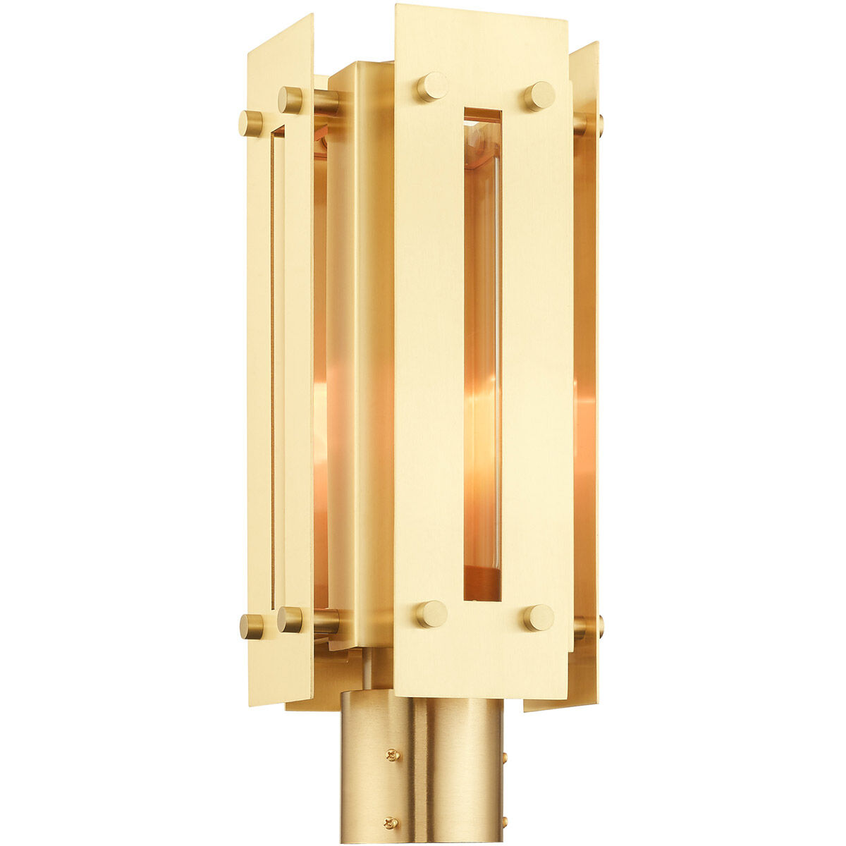 Utrecht 1 Light 16 inch Satin Brass Outdoor Post Top Lantern