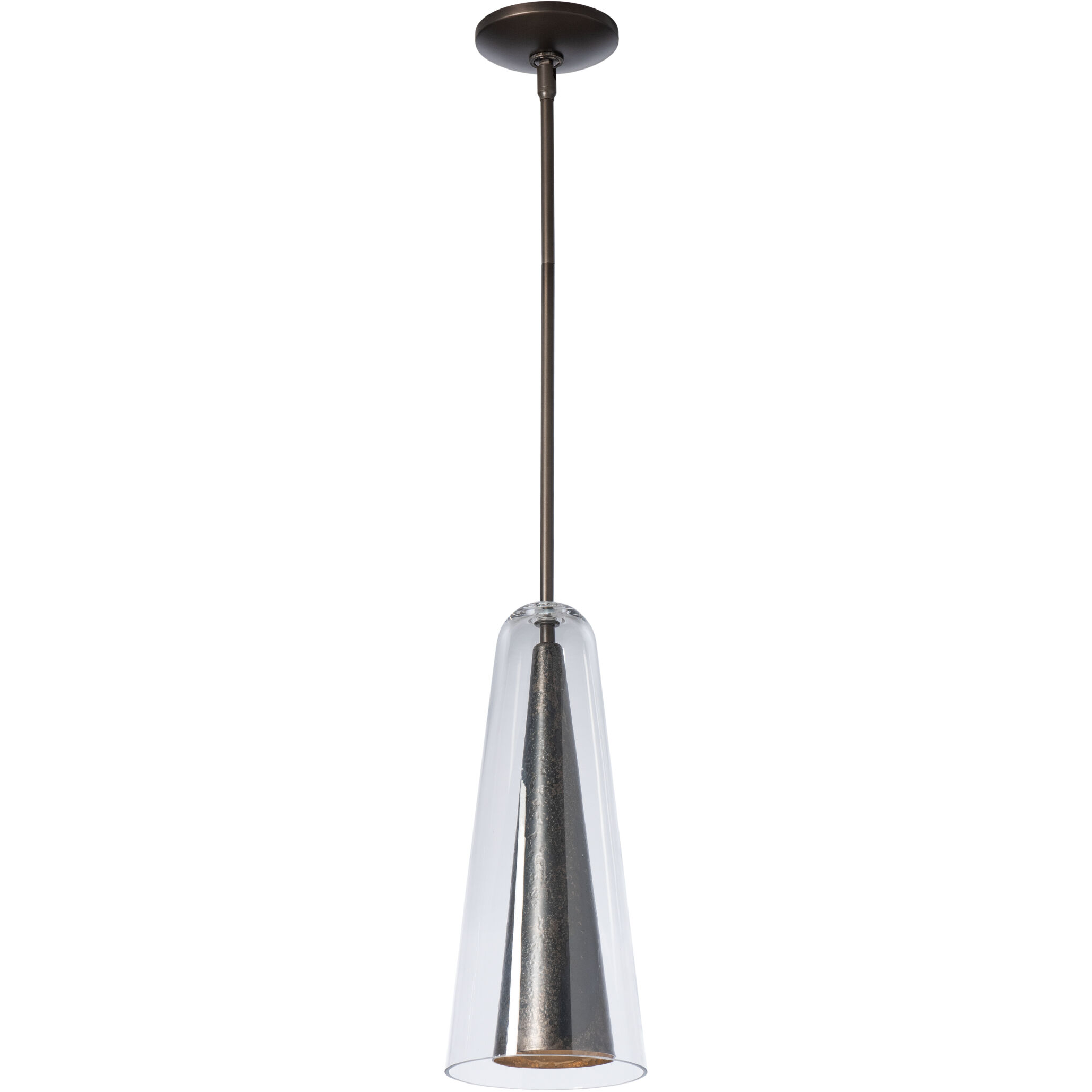 Spire 1 Light 6.4 inch Dark Smoke and Clear Steel Mini Pendant Ceiling Light