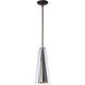 Spire 1 Light 6.4 inch Dark Smoke and Clear Steel Mini Pendant Ceiling Light