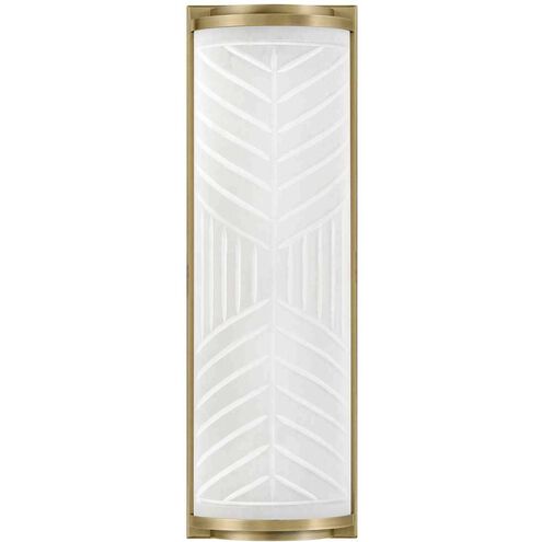 Lisa McDennon Devon LED 4.75 inch Lacquered Brass Bath Light Wall Light in Etched Opal, 20W, 2900K, Linear, Sconce