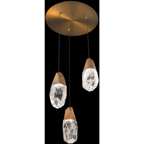 Martini LED 11.75 inch Aged Brass Multi-Light Pendant Ceiling Light in Optic Haze, Beyond