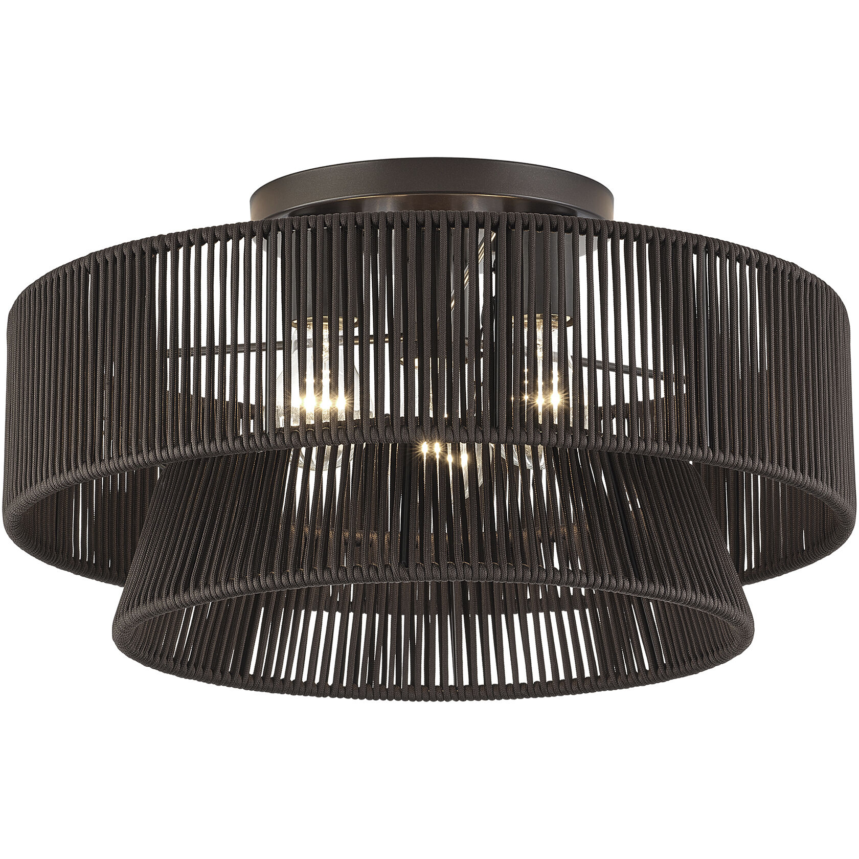 Florell 3 Light 18 inch English Bronze Semi Flush Mount Ceiling Light, Large