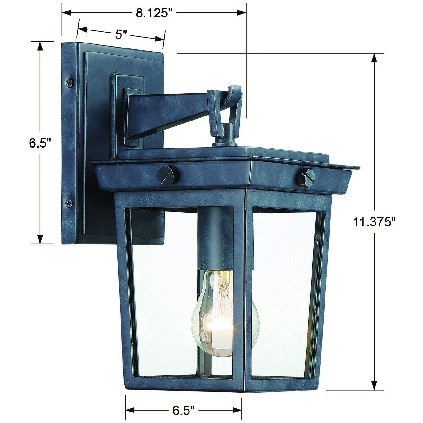 Belmont 1 Light 11 inch Graphite Outdoor Sconce