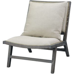 Baldwin Off White Linen & Dark Wood Chair