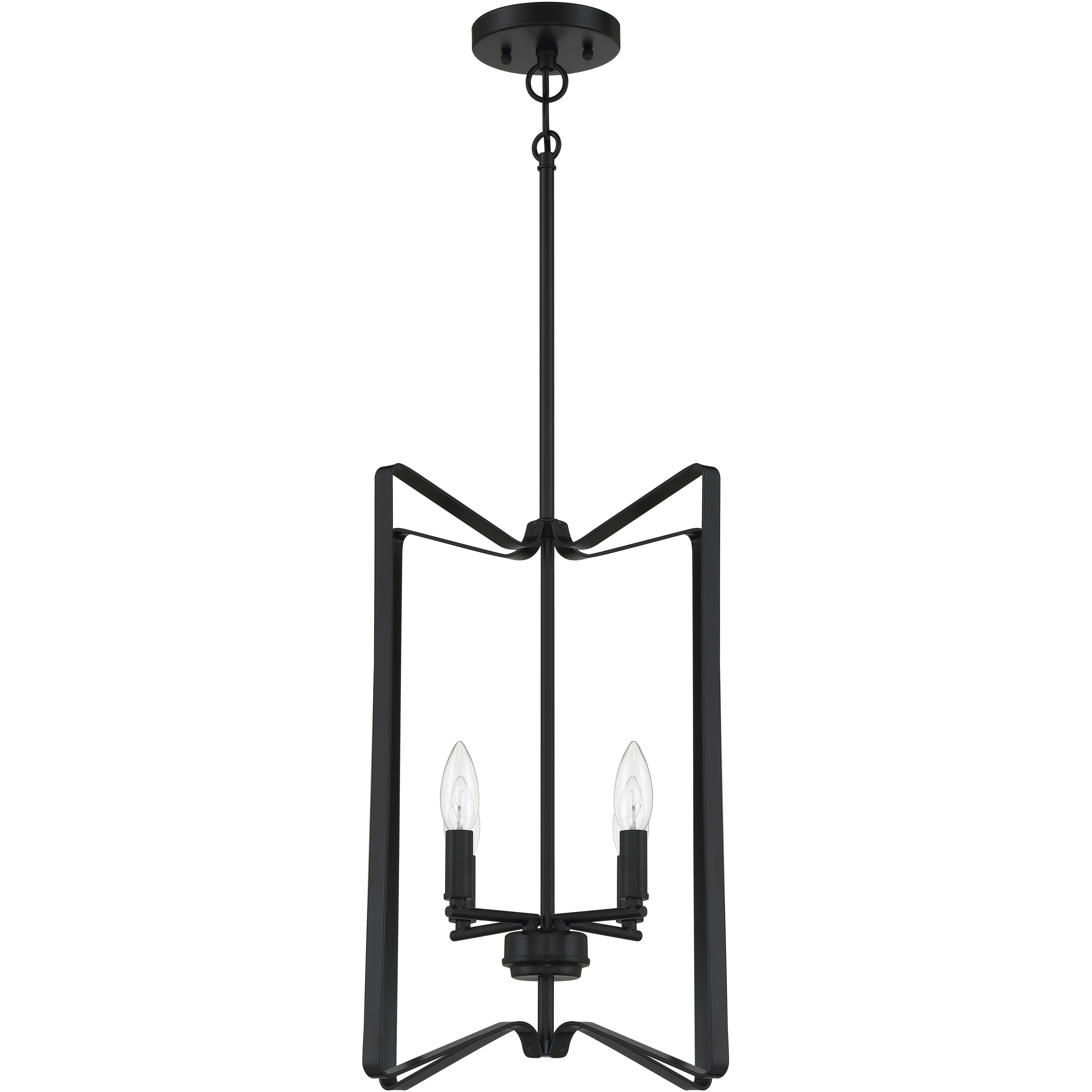 Shayna 4 Light 15 inch Flat Black Foyer Light Ceiling Light