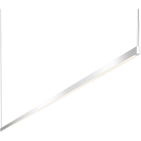 Thin-Line LED 96 inch Bright Satin Aluminum Pendant Ceiling Light in 8ft., 2700K