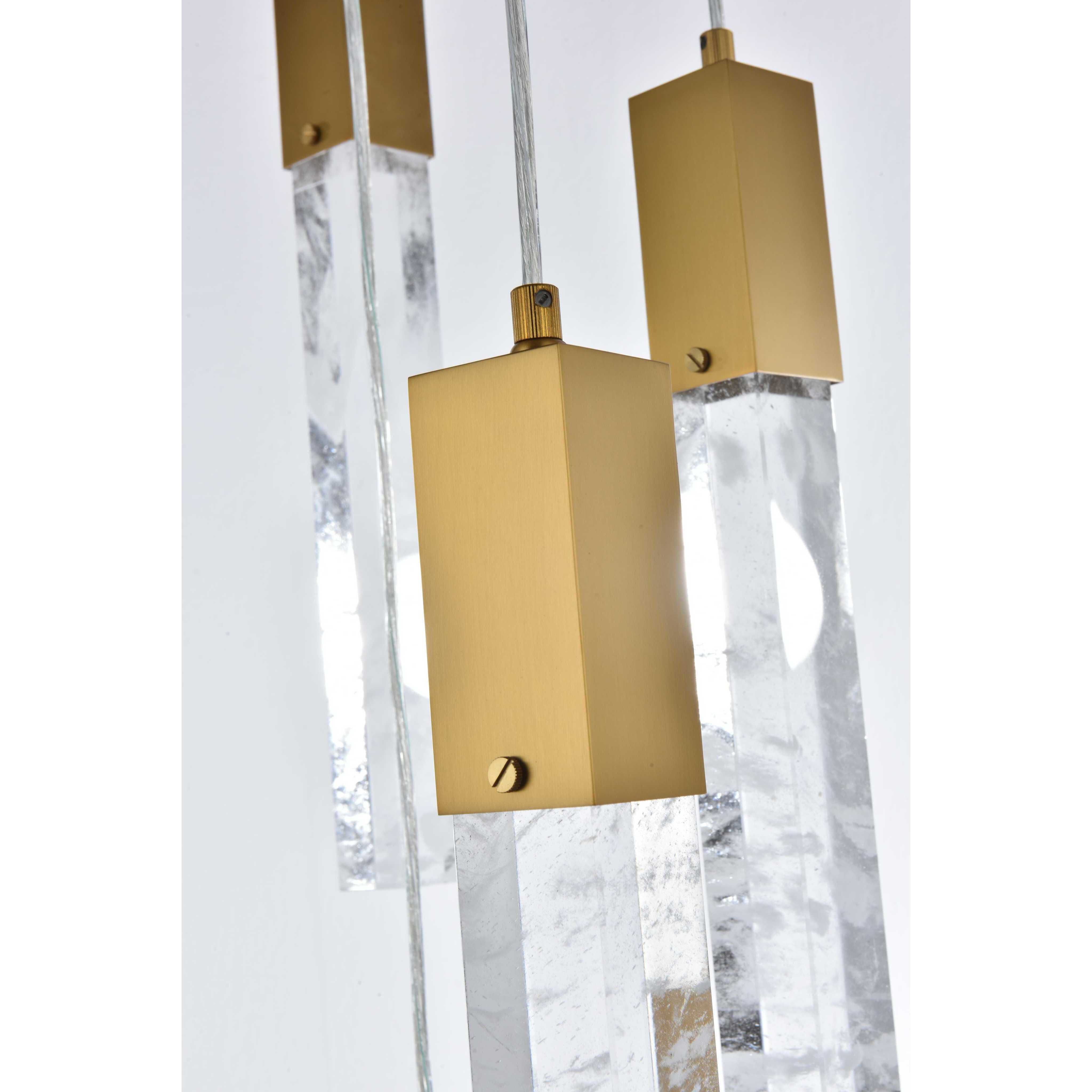 Aurora 9 Light 24 inch Satin Gold Chandelier Ceiling Light