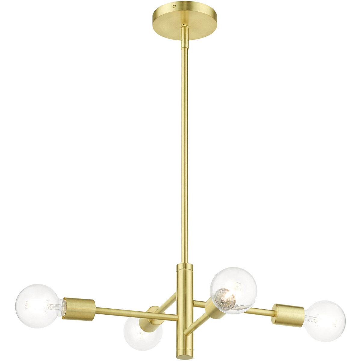Bannister 4 Light 18 inch Satin Brass Chandelier Ceiling Light