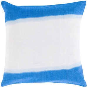 Double Dip 22 inch Bright Blue, Ivory Pillow Kit