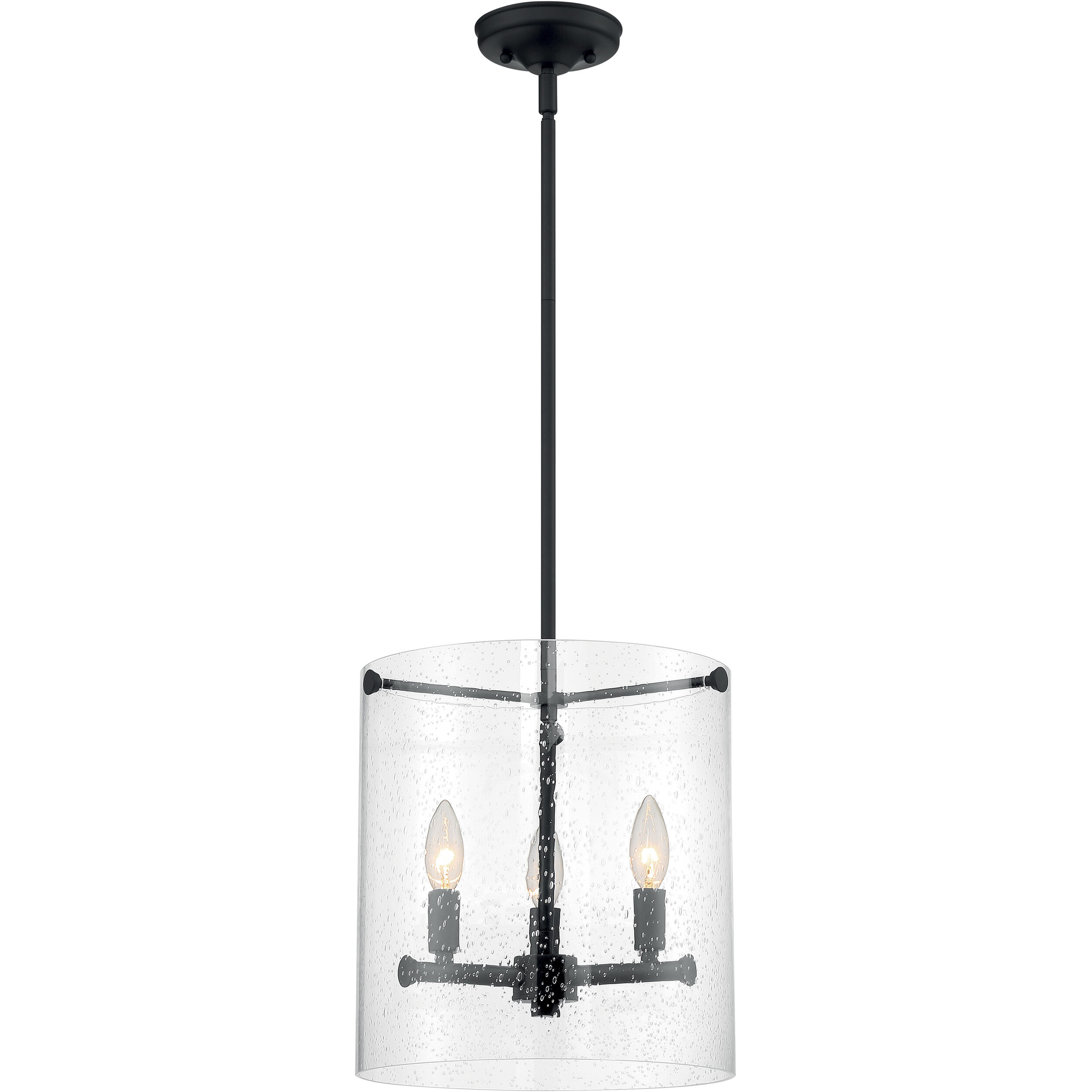 Bransel 3 Light 12 inch Matte Black Pendant Ceiling Light