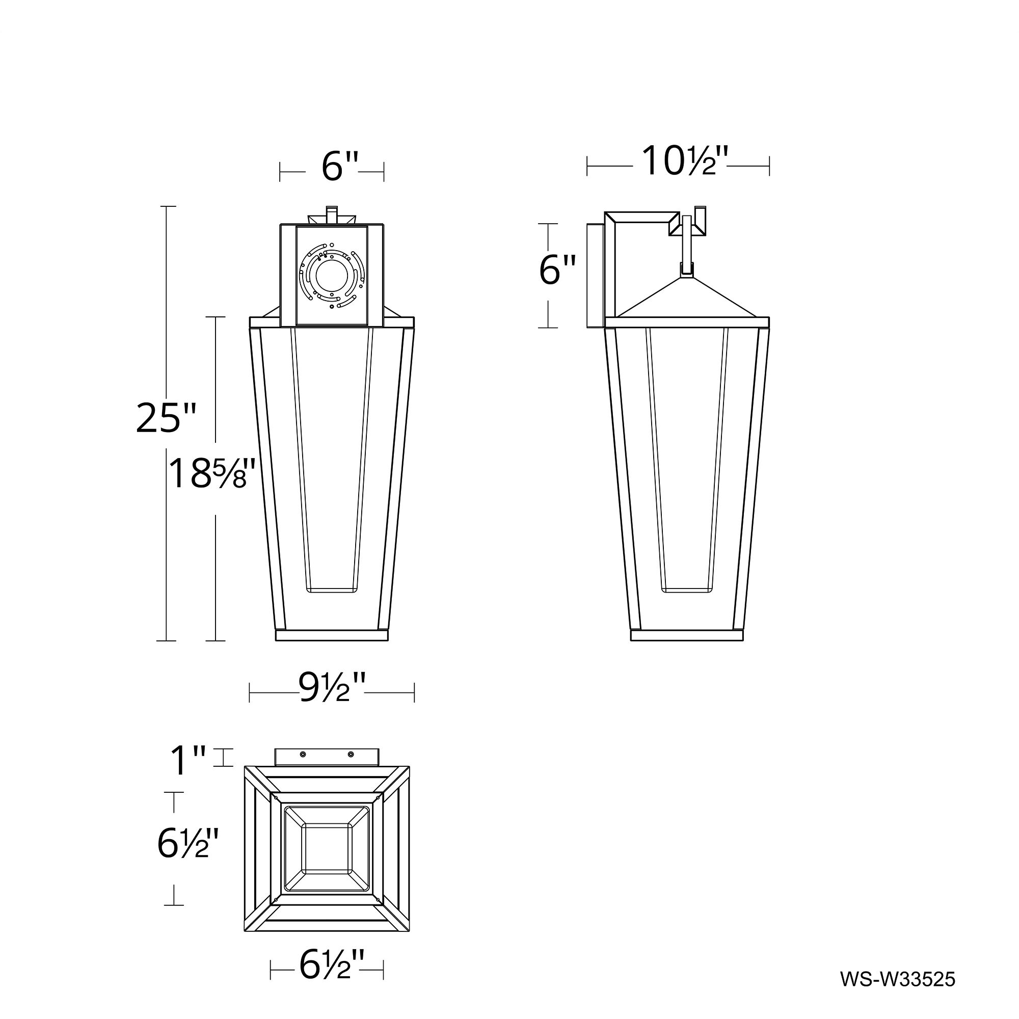 Manchester LED 25 inch Black Outdoor Wall Light in 2700K, dweLED