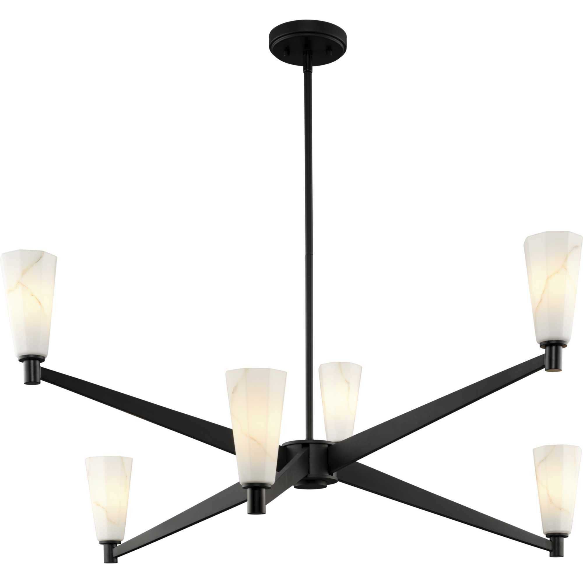 Tosca 6 Light 41 inch Matte Black Chandelier Ceiling Light, Design Series