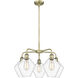Cindyrella 5 Light 26 inch Antique Brass and Clear Chandelier Ceiling Light