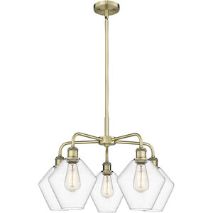 Cindyrella 5 Light 26 inch Antique Brass and Clear Chandelier Ceiling Light