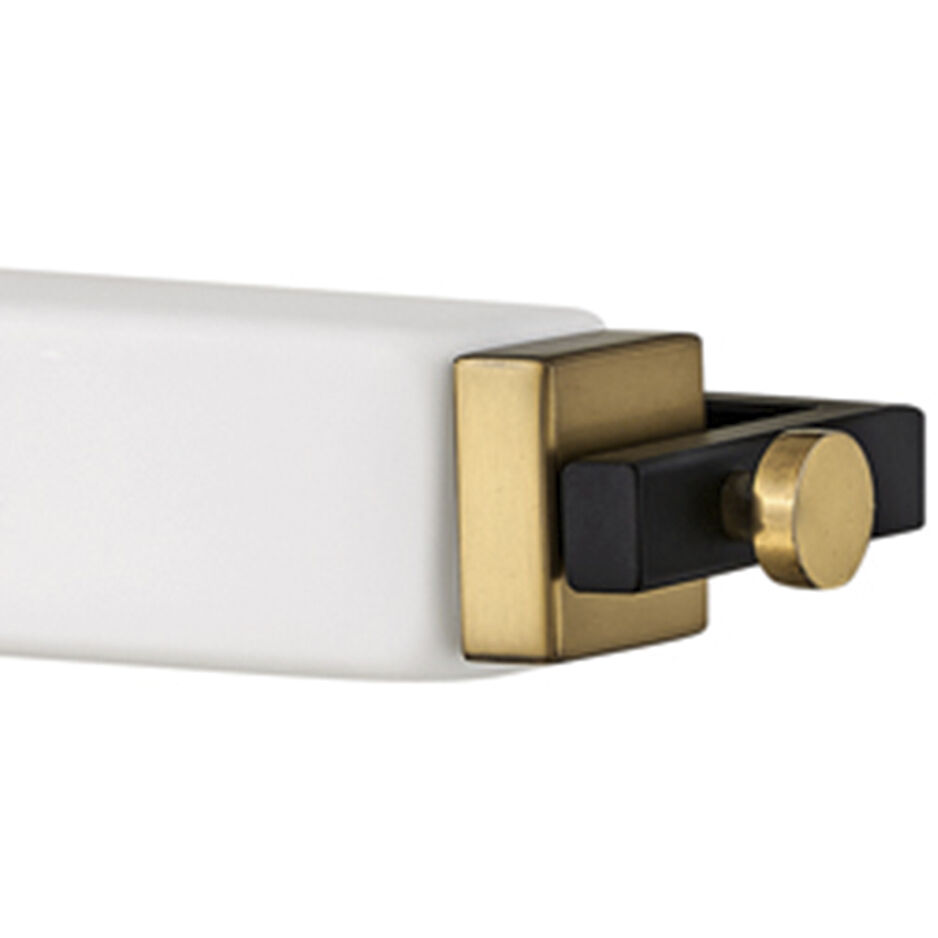 Rollins LED 31 inch Black with Heritage Brass Bath Light Wall Light in Black / Heritage Brass, Vertical