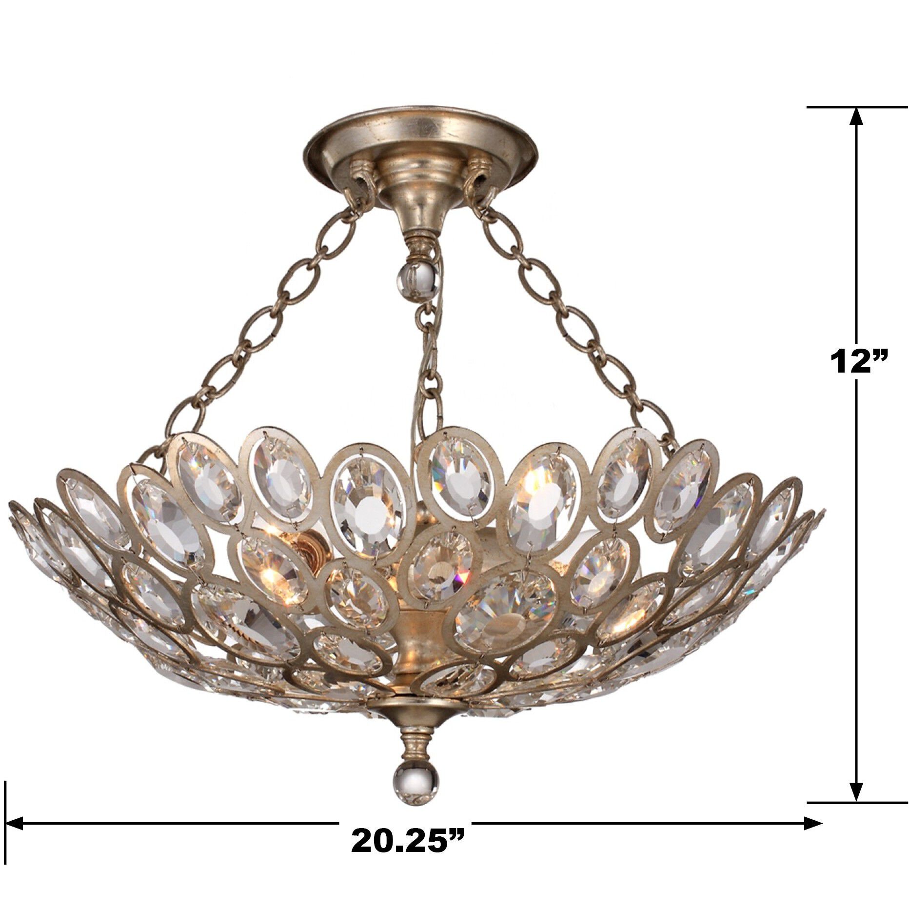 Sterling 3 Light 20.25 inch Distressed Twilight Semi Flush Ceiling Light