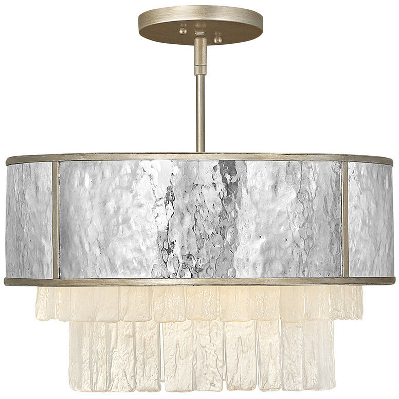 Reverie LED 20 inch Champagne Gold Chandelier Ceiling Light, Semi-Flush Mount