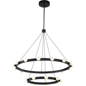 Rezz 35.5 inch Black with Brushed Nickel Chandelier Ceiling Light