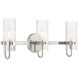 Brook 3 Light 22 inch Chrome Vanity Light Wall Light