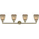 Franklin Restoration Chatham 4 Light 42 inch Antique Brass Bath Vanity Light Wall Light in Incandescent, Mercury Glass, Franklin Restoration