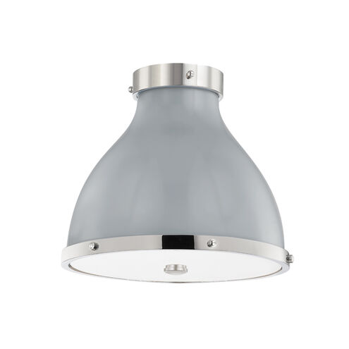 Painted No. 3 2 Light 12.5 inch Polished Nickel/Parma Gray Combo Flush Mount Ceiling Light